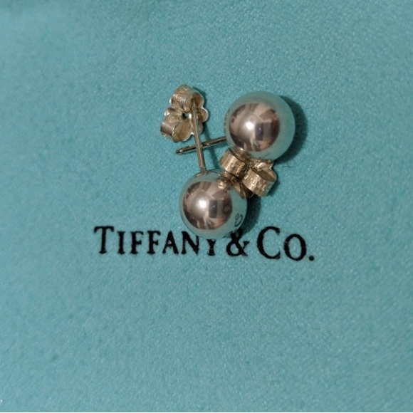 Tiffany & Co 8mm Sterling Silver Ball Earrings - Picture 3 of 8